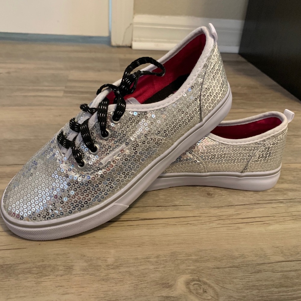 Sparkly low top sneakers